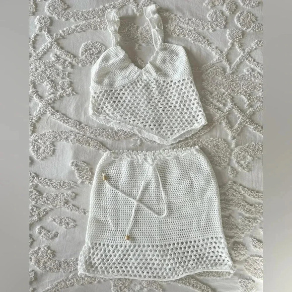 Tops - 2 Piece Crocheted Tank Top and Mini Skirt
